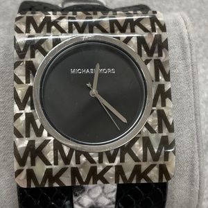 Michael Kors Snakeskin Embossed Leather Watch